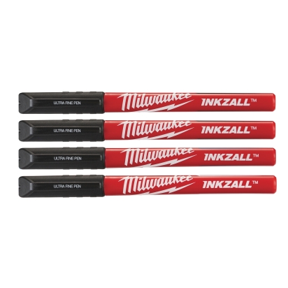 Inkzall Fine Tip Black Pens - 4 pcs