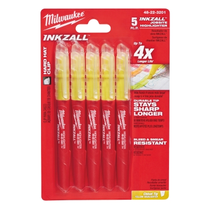 INKZALL Highlighters Yellow - 5pc