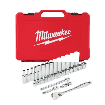 3/8 Drive 32 pc Ratchet + Socket Set  Metric