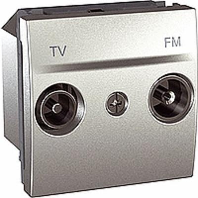SCHN UNICA TOP ZÁSUVKA TV+R 2MOD PRŮCH ALU MGU3.453.30