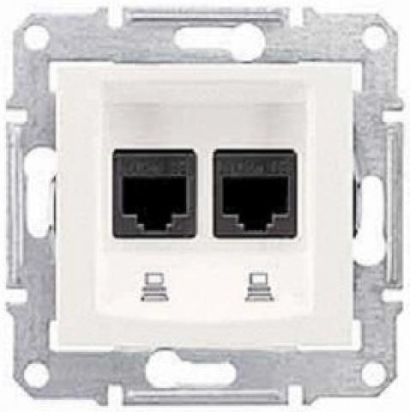 SCHN SEDNA ZÁSUVKA DAT 2XRJ45 CAT.6 UTP CREAM SDN4800123