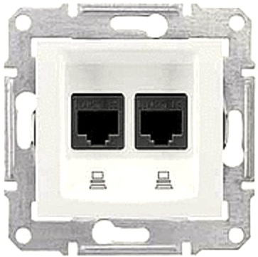SCHN SEDNA ZÁSUVKA DAT 2XRJ45 CAT.5E STP POLAR SDN4600121