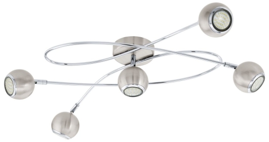 EGLO SVÍTIDLO LED 94251 LOCANDA, 5X3W 1000LM 3000K GU10, STROP., NIKL MAT./CHROM