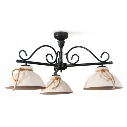 L4H SVÍTIDLO COUNTRY 3X60W E27 IP20 STROP., KOV, KERAMIKA, HNĚDÁ-ZELENÁ