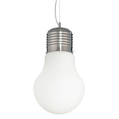 PAL SVÍTIDLO IDEAL LUX 006840 LUCE SP1 BIG BIANCO 1X60W E27 ZÁVĚSNÉ BÍLÁ, CHROM