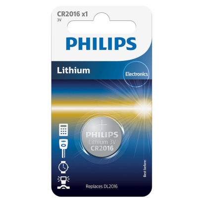 BOR BATERIE PHIL KNOF. 3V LITHIUM 20,0X1,6MM BL.1KS CR2016/01B