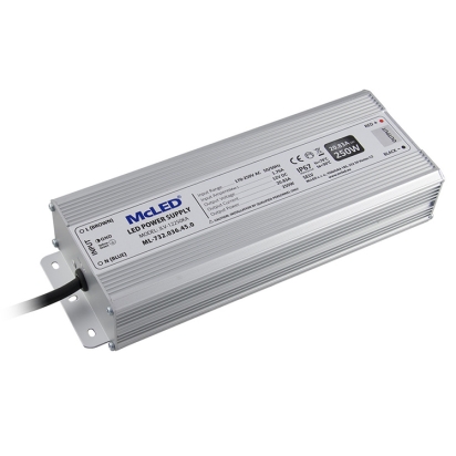 MCLED ZDROJ NAPÁJ.K LED 12VDC 250W 20,83A IP67 KOV ML-732.036.45.0