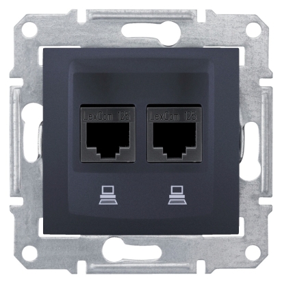SCHN SEDNA ZÁSUVKA DAT 2XRJ45 CAT.6 UTP GRAPHITE SDN4800170