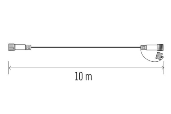 EMOS VÁNOČNÍ OSVĚTLENÍ KABEL PRODLUŽOVACÍ PRO SPOJOVACÍ ŘETĚZY PROFI 10M ČERNÝ D2ZB01