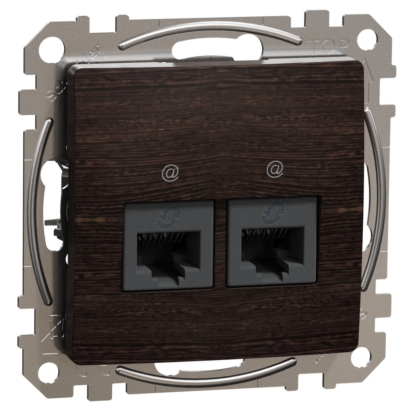 SCHN SEDNA ELEMENTS ZÁSUVKA DAT. 2XRJ45 KAT. 5E UTP, WENGE SDD181452