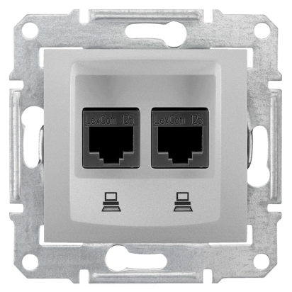 SCHN SEDNA ZÁSUVKA DAT 2XRJ45 KAT.6 STP, ALU SDN5000160