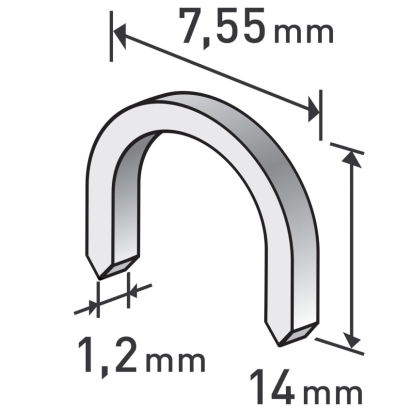 MDB SPONY OBLÉ 14MM 7,55X0,52X1,2MM BAL. 1000KS 8852305