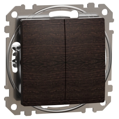 SCHN SEDNA ELEMENTS SPÍNAČ DVOJITÝ Ř.1/0+1/0 WENGE SDD181118