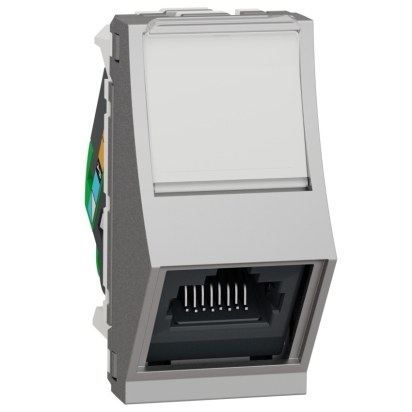 SCHN UNICA N ZÁSUVKA DATOVÁ ZKOSENÁ RJ45ST KAT.6 STP 1M ALUMINIUM NU340630