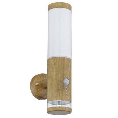 GLOBO SVÍTIDLO 34070S JAICY 1XE27 MAX.15W+LED 1,2W 3000K SENZOR IP44 NÁST. VZHLED DŘEVA