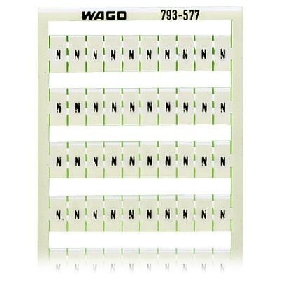 WAGO 793-577 KARTA POPISOVACÍ VODOROVNÉ ZNAČENÍ N (100X) BÍLÁ