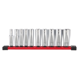 3/8" Drive SAE Deep Chrome Socket Set - 10 pc