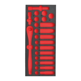 Empty 28 pc 1/2" Ratchet and Socket Set Foam Insert