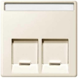 SCHN MERTEN SYSTEM KRYT ZÁSUVKY DAT 2XRJ45 CLONKA WHITE CREAM MTN469944