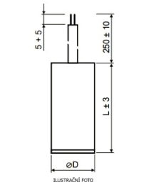 DNA KONDENZÁTOR MPB 0300060 30UF, BEZ UCHYCENÍ, KABEL