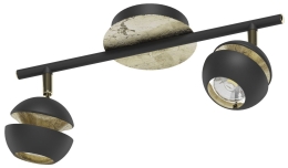 EGLO SVÍTIDLO LED 95483 NOCITO, 2X4W 500LM 3000K GU10, PŘIS., ČERNÁ/ZLATÁ