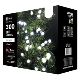 EMOS VÁNOČNÍ OSVĚTLENÍ 300LED BALL ČASOVAČ 30M IP44 CW (ZY1602T) D5AC04