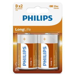 BOR BATERIE PHIL D 1,5 ZINC LONGLIFE BL.2KS R20L2B/10