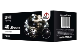 EMOS VÁNOČNÍ OSVĚTLENÍ 40 LED ŘETĚZ ZELENÝ NANO 4M CW IP44 ZY1912T