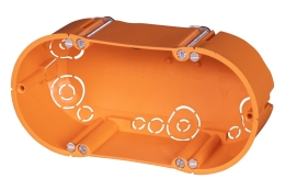 EST FTR KRABICE E118, DUTÉ STĚNY, DVOJITÁ, D=60MM, HL=47MM, IP30, ORANŽ.