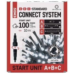 EMOS LED SADA SPOJOVACÍ ZÁKL. PRO ŘETĚZY STANDARD 100LED 10M IP44 STUDENÁ BÍLÁ D1AC01