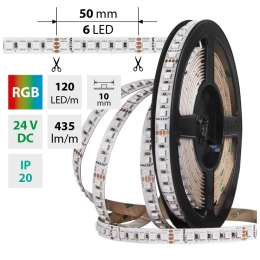 MCLED LED PÁSEK SMD4040, 12W/120LED/435LM/M, 24VDC, IP20, Š.12MM, RGB, 50M ML-128.003.90.2